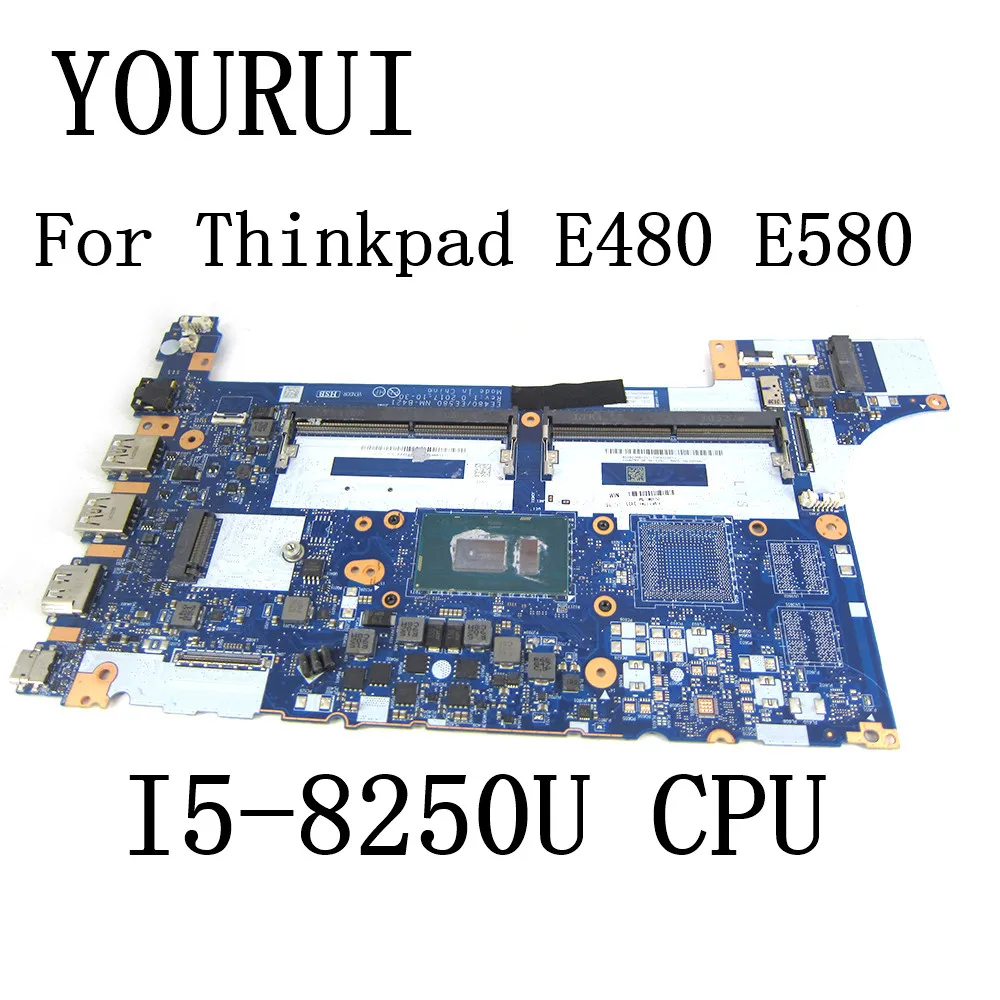 Placa base para portátil Lenovo ThinkPad E480 E580, NM-421 con I5-8250U, CPU, UMA, EE480/EE580