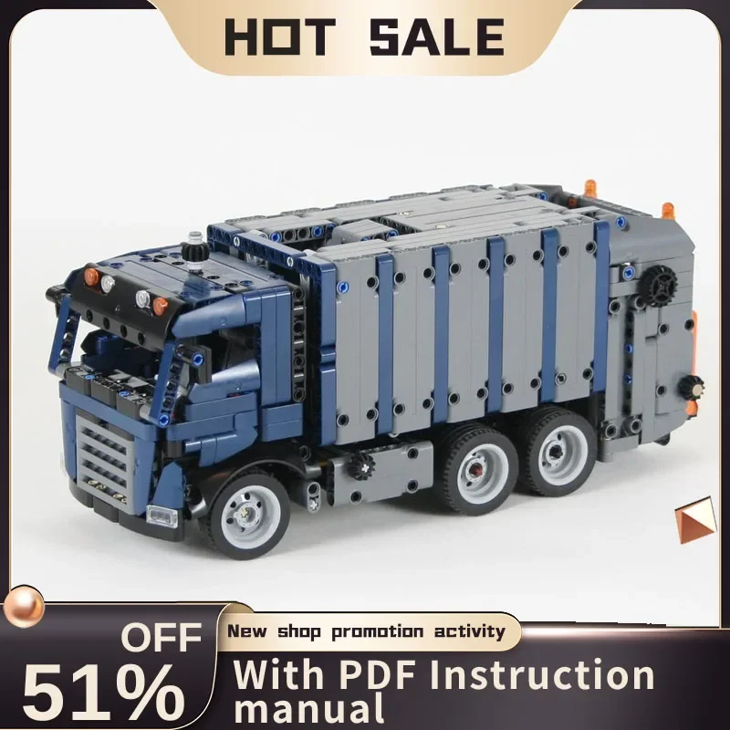 New 936Pcs Moc City Engineering Series 42203 Garbage Car Model Creative Ideas Kids Toy Birthday Gift Tech Custom Puzzle Moc42203