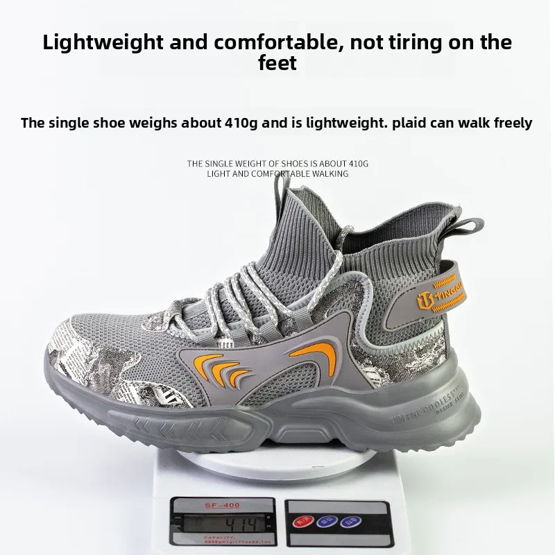 أحذية أمان رجالية جديدة غطاء صلب لأصبع القدم أحذية رجالي مقاومة للثقب ومضادة للسحق أحذية عمل للرجال والنساء أحذية عمل ناعمة قابلة للتنفس