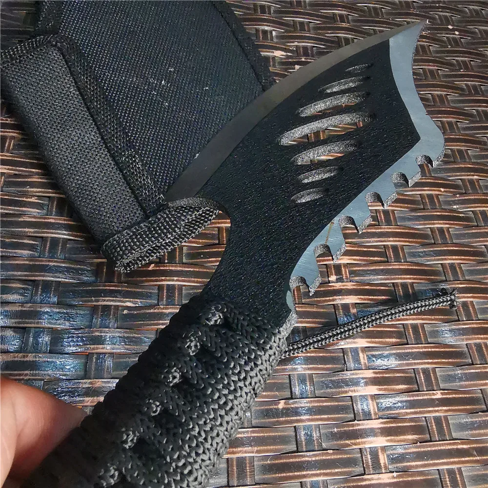 Ao ar livre portátil edc multifuncional de alta dureza aço carbono tático machado curto acampamento carro ferramenta sobrevivência emergência