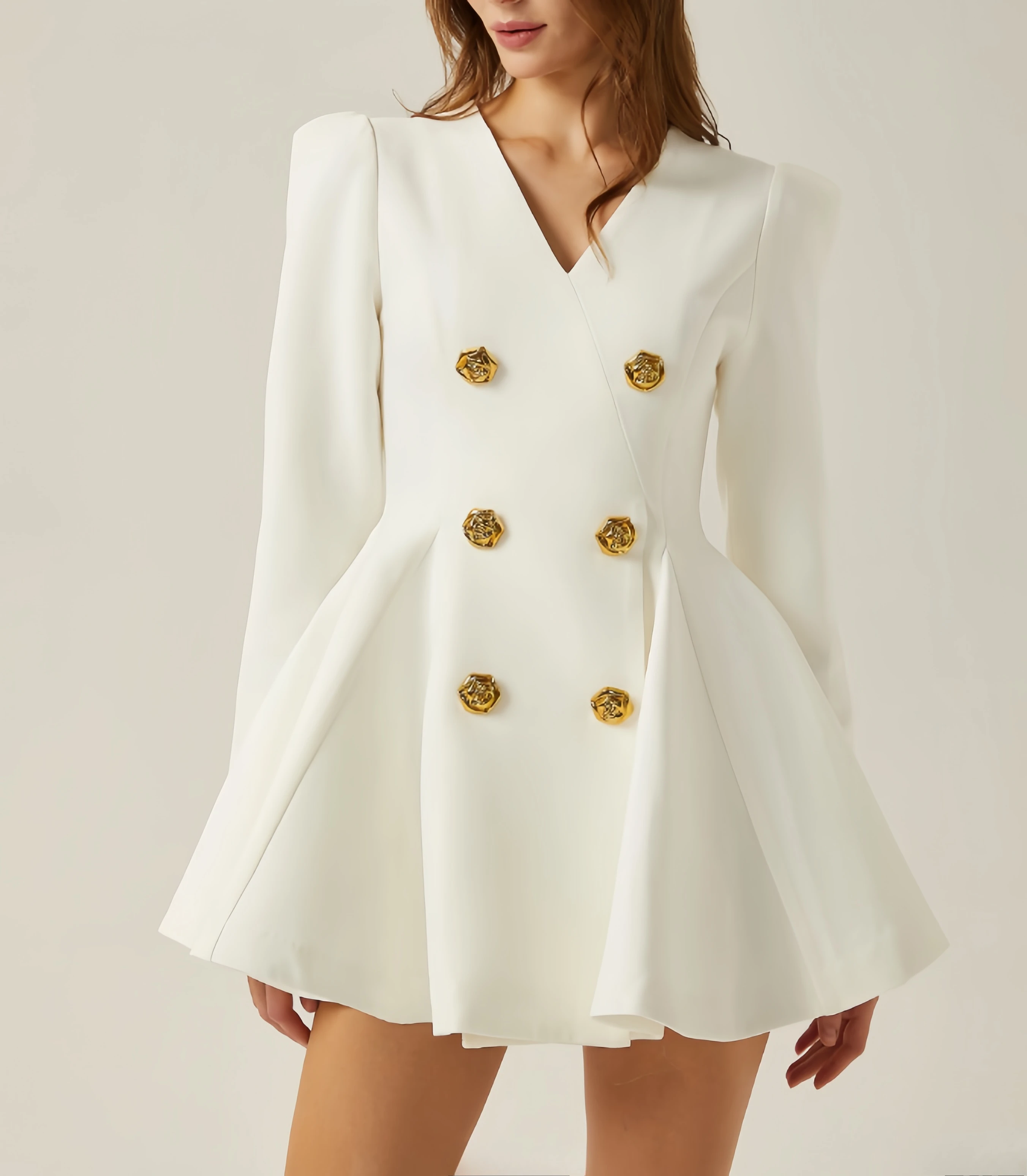 

Черное платье с длинным рукавом, женское двубортное элегантное шикарное мини-платье, облегающее тканевое платье с высокой талией, осень-зима