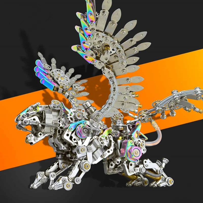 Kits de Modelos de Animales 3D de Metal: Tigre del Bengala/Smilodon con Alas, Rompecabezas Mecánicos, Modelos de Juguete para Ensamblaje de Metal para Adultos y Niños