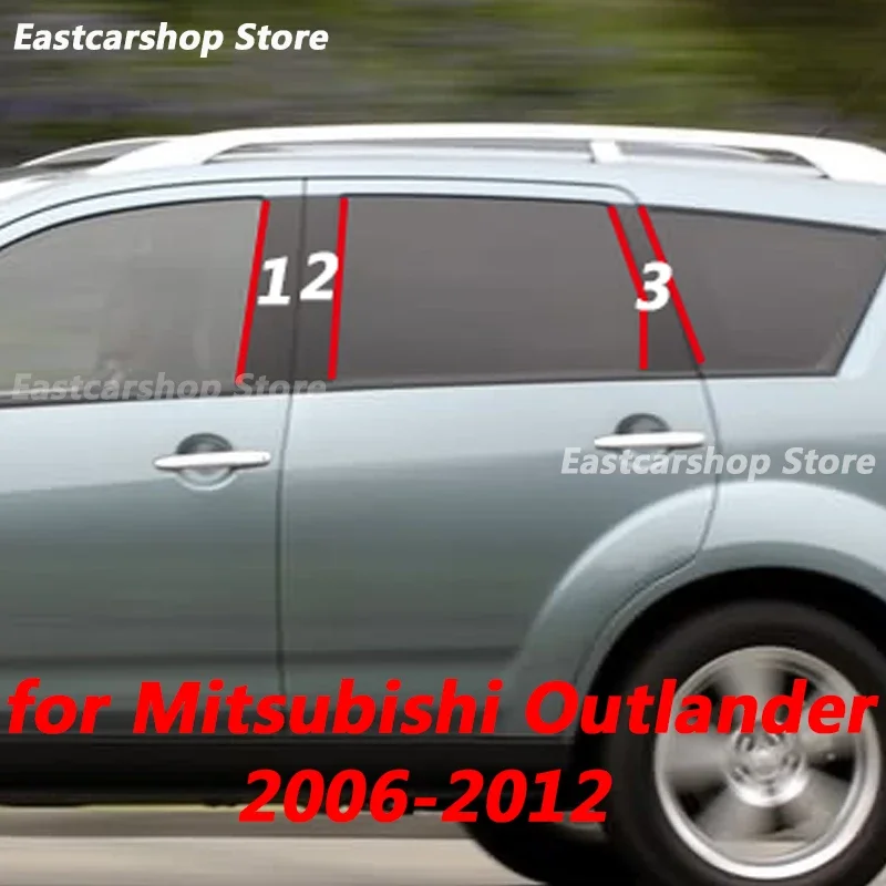 

For Mitsubishi Outlander 2006-2012 Car Door Central Window Middle Column Trim Strip PC B C Pillar Cover Decorative Accessories