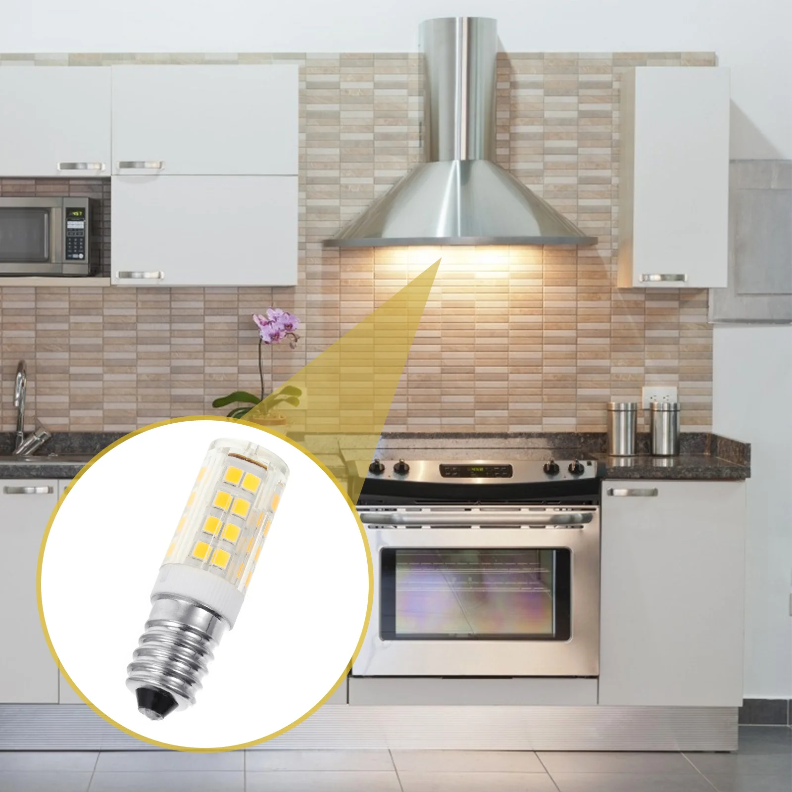 4Pcs E14 LED Fridge Bulb Set Ceramic Long Service Life Microwave Oven Freezer Light Replacement Low Power Refrigerator Bulb