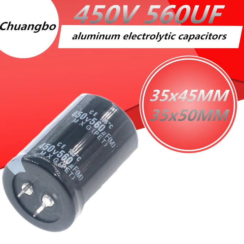 

2pcs-5pcs 450V560UF Higt quality aluminum electrolytic capacitor 560UF 450V 35x45 35x50MM