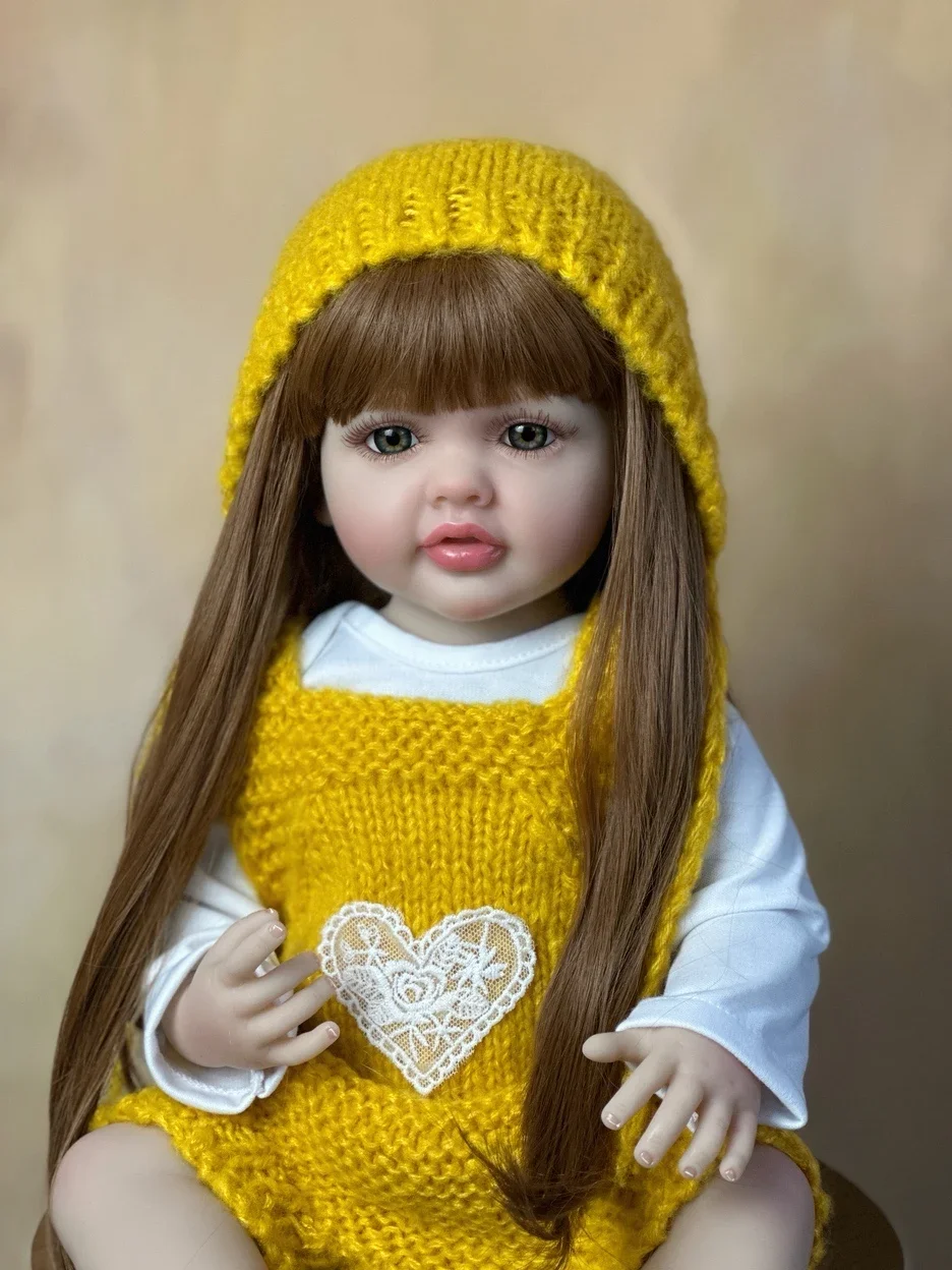 BZDOLL réaliste 55 cm 22 pouces corps complet en Silicone Reborn bébé belle fille poupée vivant nouveau-né princesse enfant en bas âge Bebe enfant cadeau