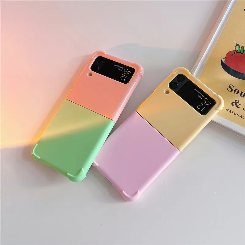 New Candy Color Shockproof Soft Silicone Phone Case Samsung Galaxy Z Flip 3 Z Flip 4 5G ZFlip3 ZFlip4 Protective Back Cover