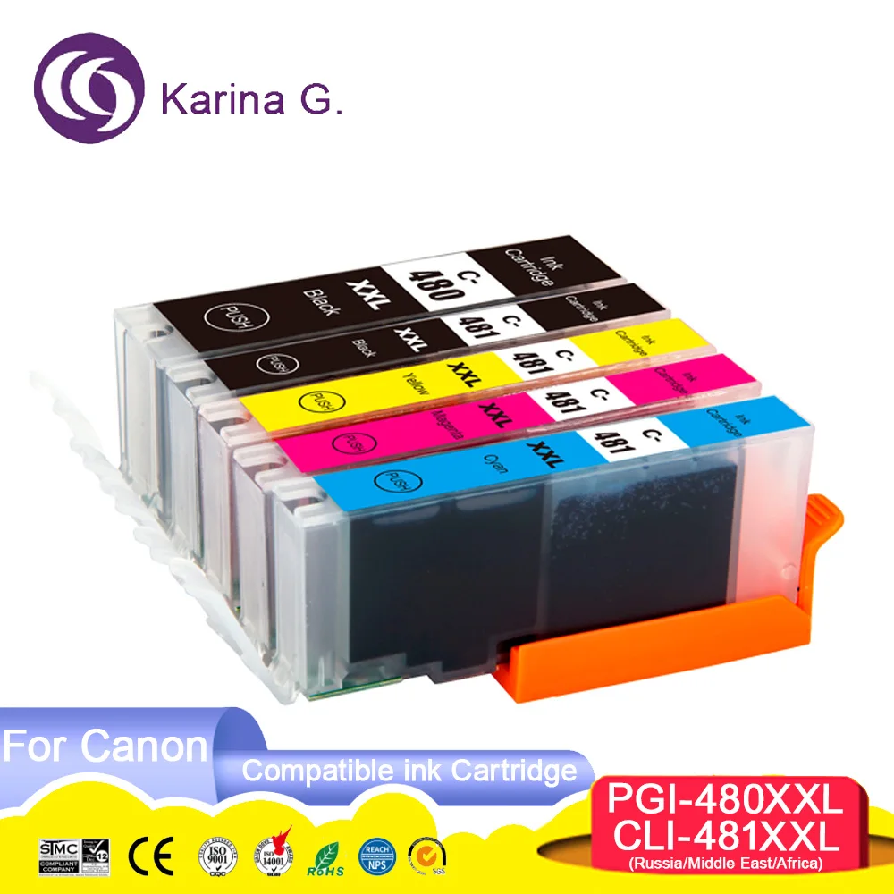 PGI-480 PGI480 480XXL 481XXL 481XL CLI 481 Compatible InkJet Ink Cartridge for Canon PIXMA TS704/TR7540/TR8540/TS6140/TS8140