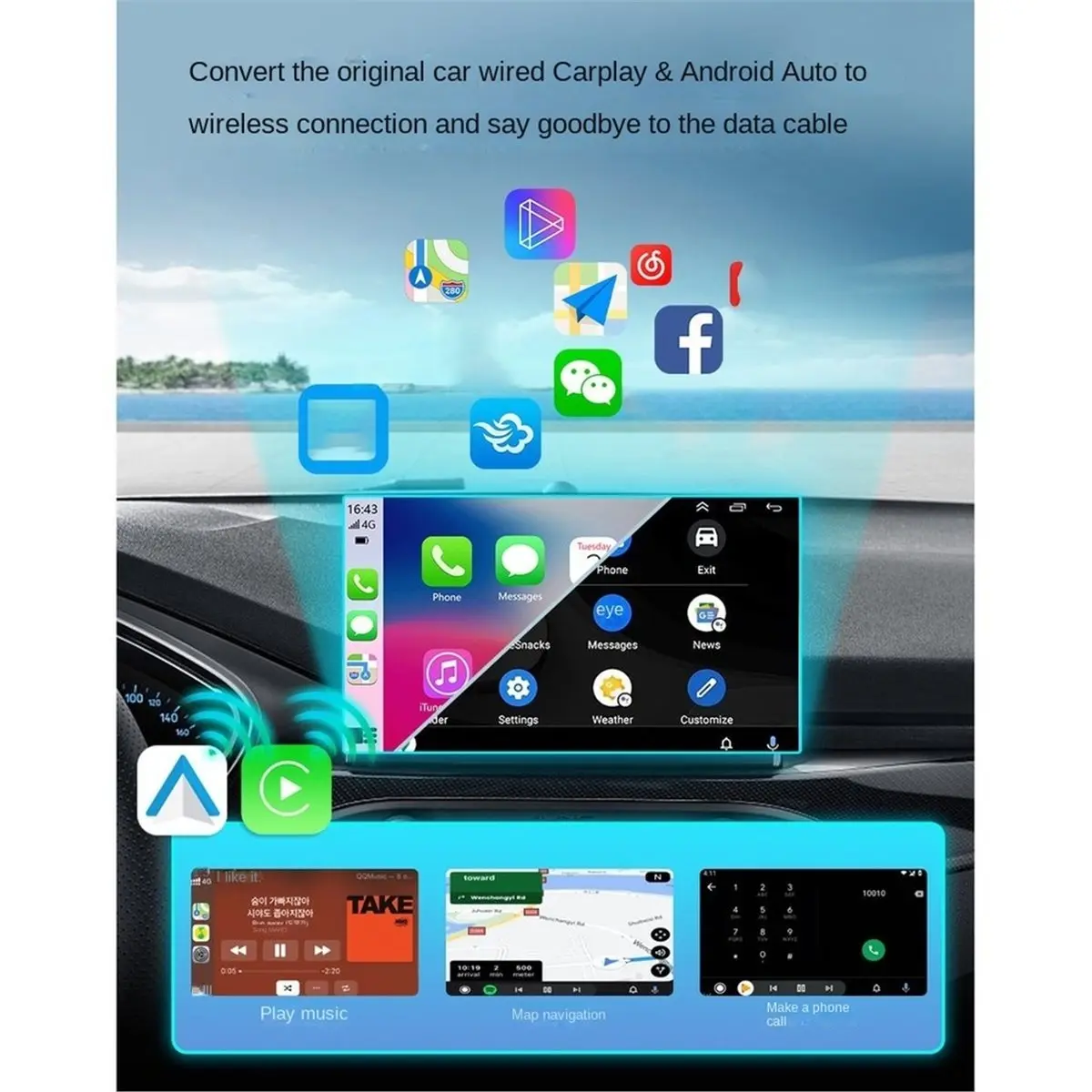 スーパーディール-goミニボックスドングル-有線接続を無線化-carplay-58ghz-android-auto-インテリジェント相互接続スクリーン投影-車載用
