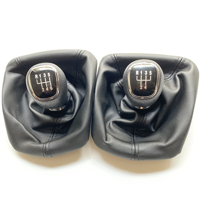 AZ-For Skoda Octavia 2 A5 A6 2004 2005 2006 2007 2008 2009 2010 2011 2012 2013 5 / 6 Speed Gear Lever Stick Shift Knob Leather B view 3