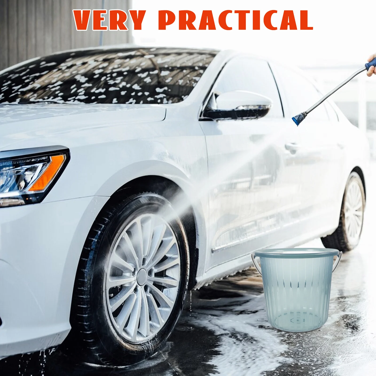 

Ведро для воды большой емкости, прозрачное, прочное, портативное, для домашней чистки автомобиля, садовое ведро для хранения воды, пляжное использование