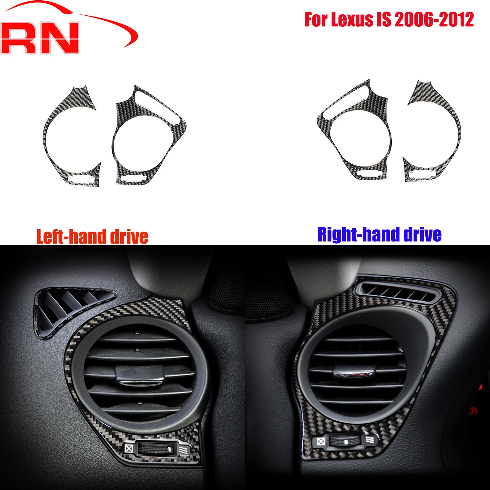 

Для Lexus IS 2006-2012 ремонт углеродного волокна автомобильный кондиционер боковое вентиляционное отверстие аксессуары для интерьера пианино черная декоративная наклейка