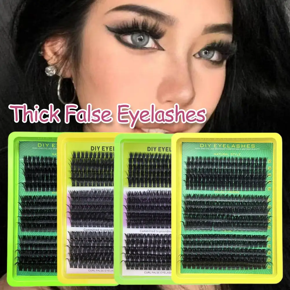 60D80D100D Thick False Eyelashes with Mixed Length, D Curl Cat-Eye Style for a Fluffy And Dramatic Look Suitable for Beginn G4D2