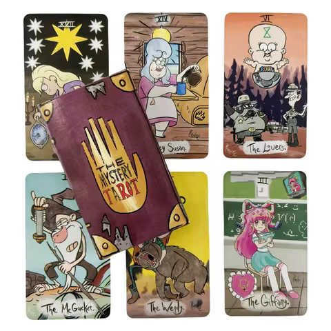 The Mystery Tarot Cards A 78 Deck Gravity Falls Inspired 78 Card Deck English Version Board Game Cards
