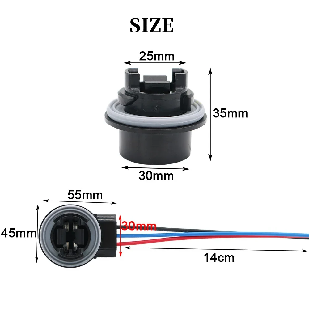 암 소켓 자동차 램프 조명 어댑터 연장 커넥터 플러그 전구 홀더, 미등 소켓 LED 소켓, 10X T25 3157 P27W