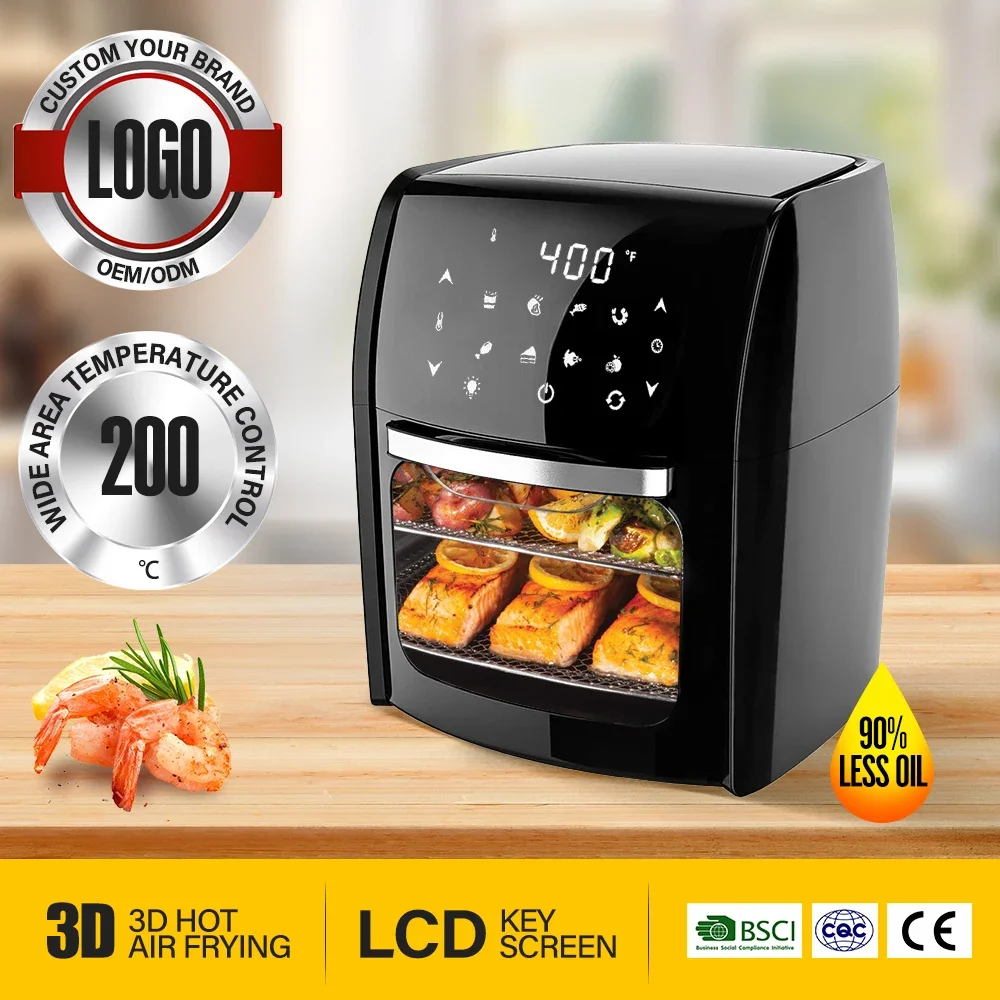 Multi-function Independent Baskets Smart 12 Liters Electric Digital Air Fryers with Visible Window