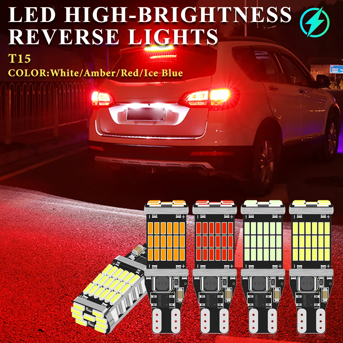 

10PCS T15 W16W LED Bulbs Car LED Tail Reversing Light 45smd Canbus No Error Reverse Light Bulbs Backup Parking Light