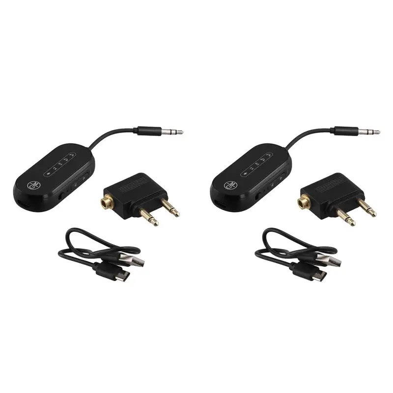 

AYHF 2X 2-In-1 Bluetooth 5.4 Audio Transmitter Receiver 3.5Mm AUX Jack Airplane Wireless Adapter Mic For TV Car PC Headphone