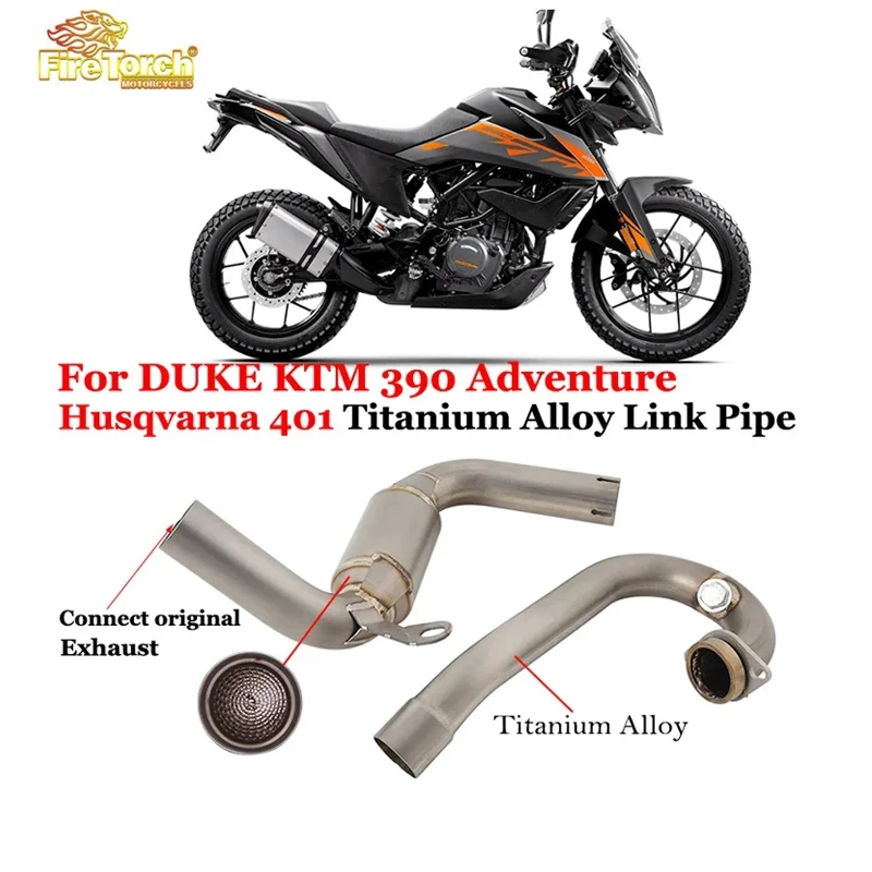 

For DUKE 250 KTM 390 Adventure Husqvarna 401 2020 - 2024 Motorcycle Exhaust Escape High Position Titanium Alloy Front Link Pipe