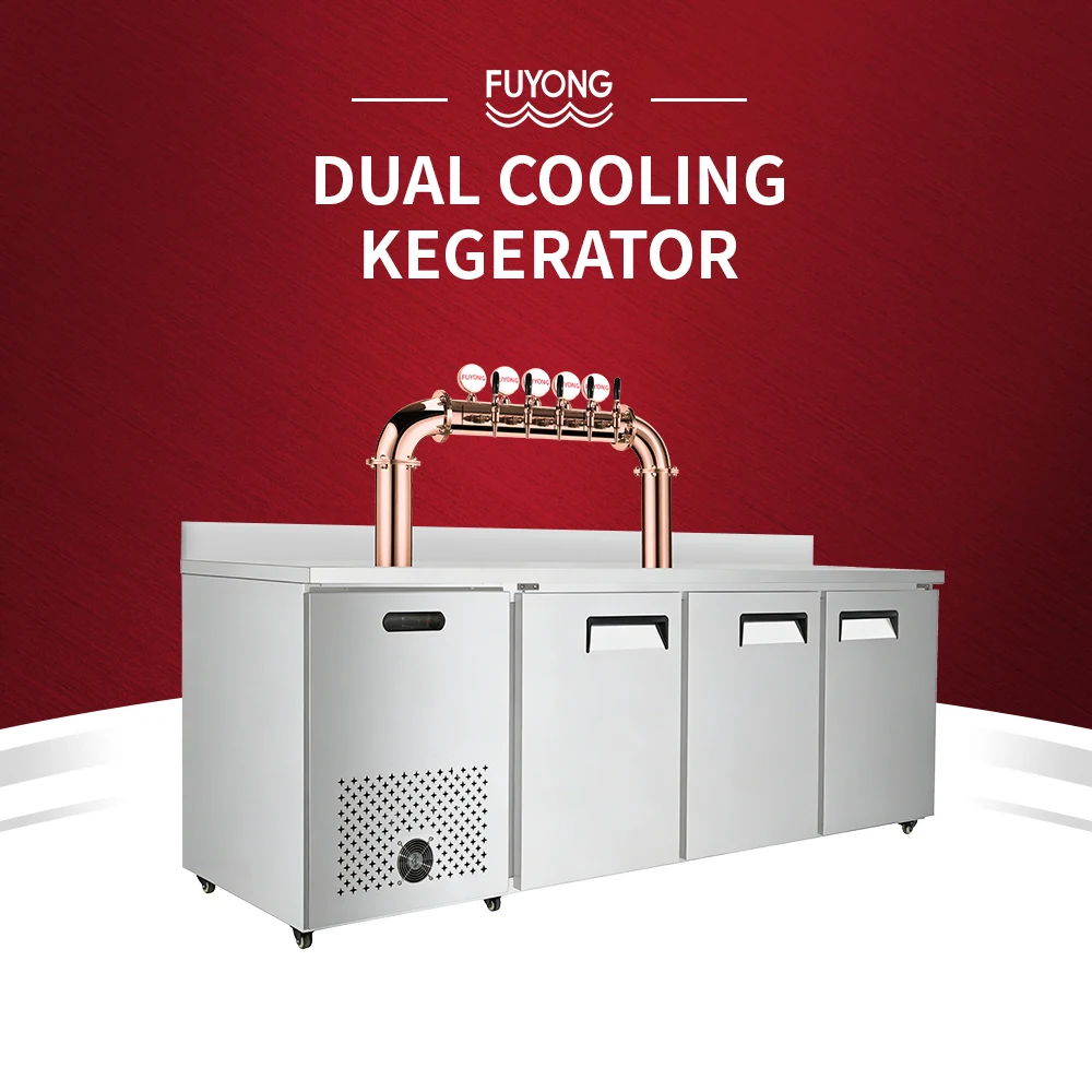 Custom 14 X 20L US Keg Capacity Stainless Steel 5-14 Taps Dual Cooling Kegerator Beer Cooler For Party & Drinks