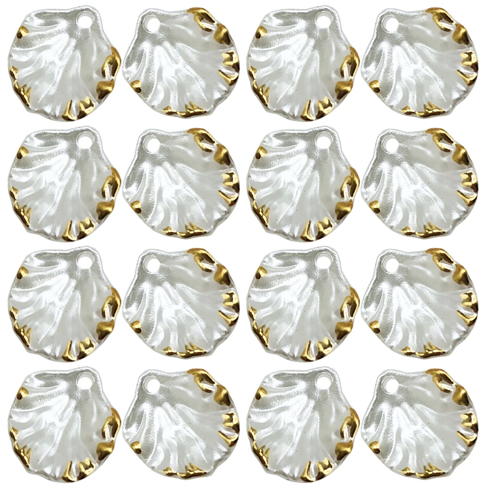 

100 Pcs Pearl Earrings Shell Beads Jewelry Charms For Making Bracelets Flower Petal Scattered Crafts