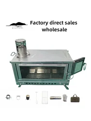 WT-Sky double wood inlet double glass special high temperature and deformation resistant 430 stainless steel folding wood stove