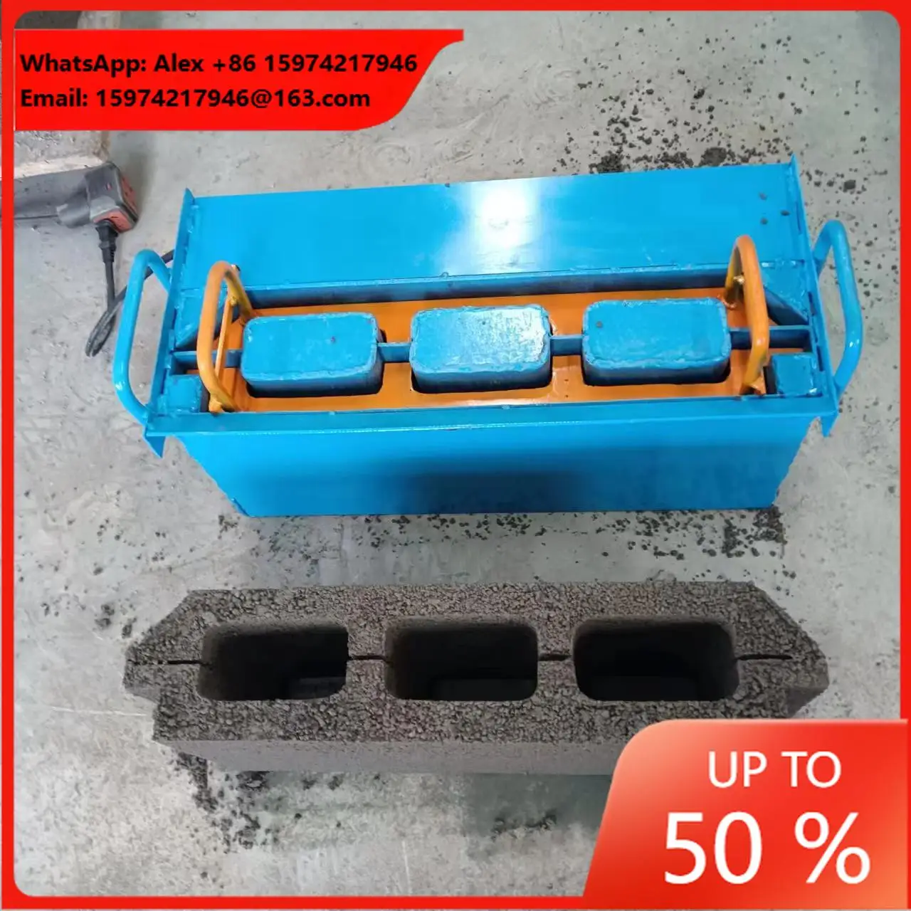 Low Price Manual Mini Concrete Cement Hollow Brick Production Line Machine Mobile Block Maker Mold Motor 220V/380V Easy Sand