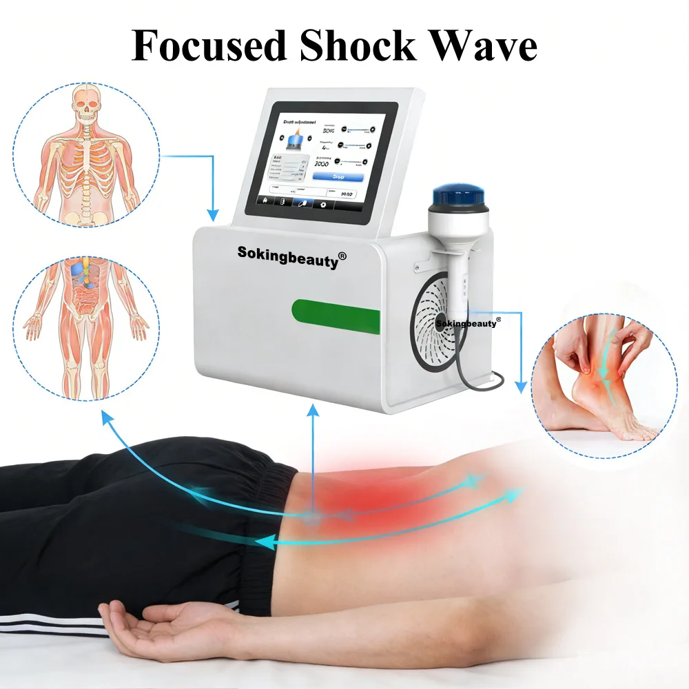 Portable Shock Wave  Machine With Penetration Depth 0 to 66mm for Shoulder Massage Soft Tissue Relaxation and Pain Relief