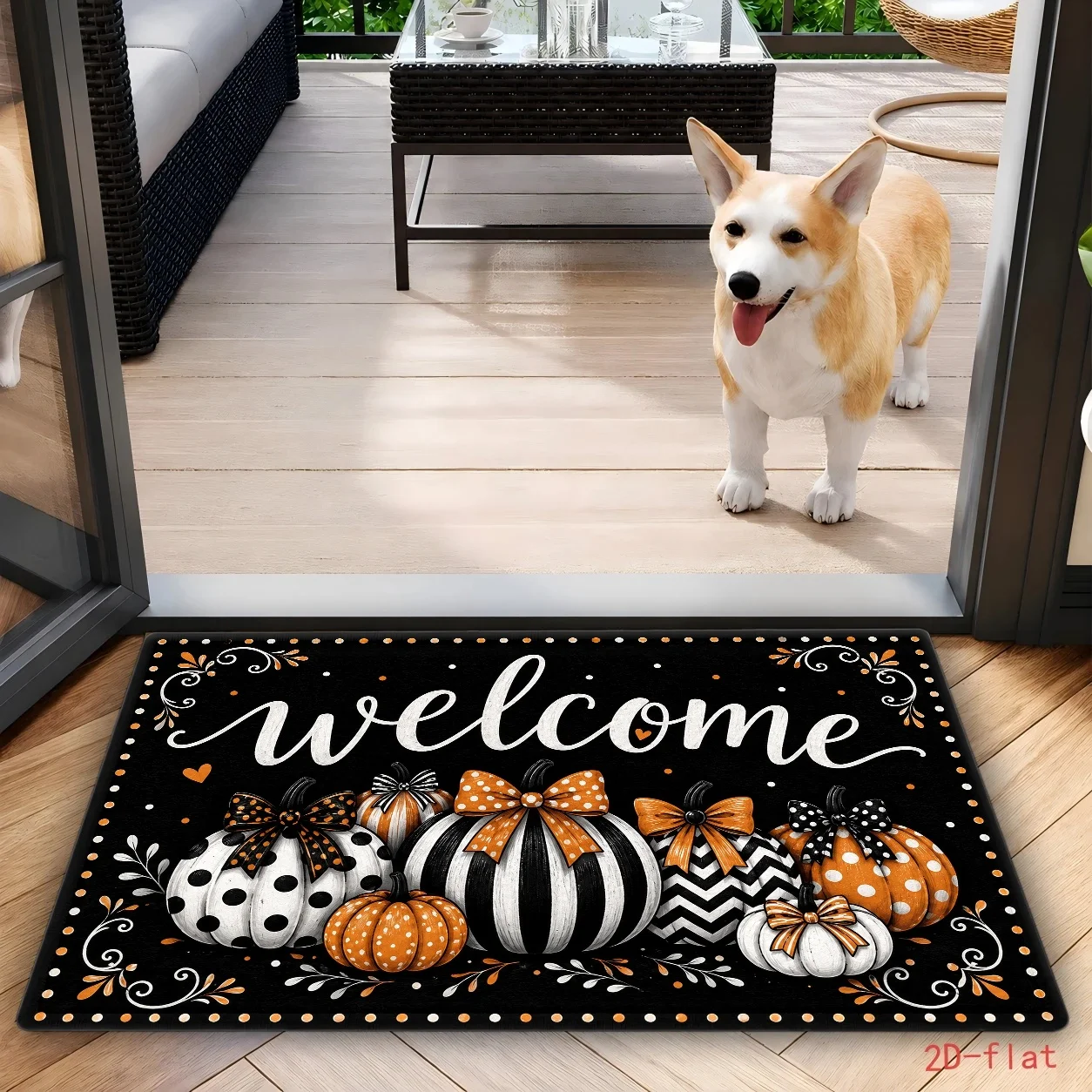 Home Bathroom Door Signs - سجادة أرضية بتصميم حصاد الخريف ولافتة