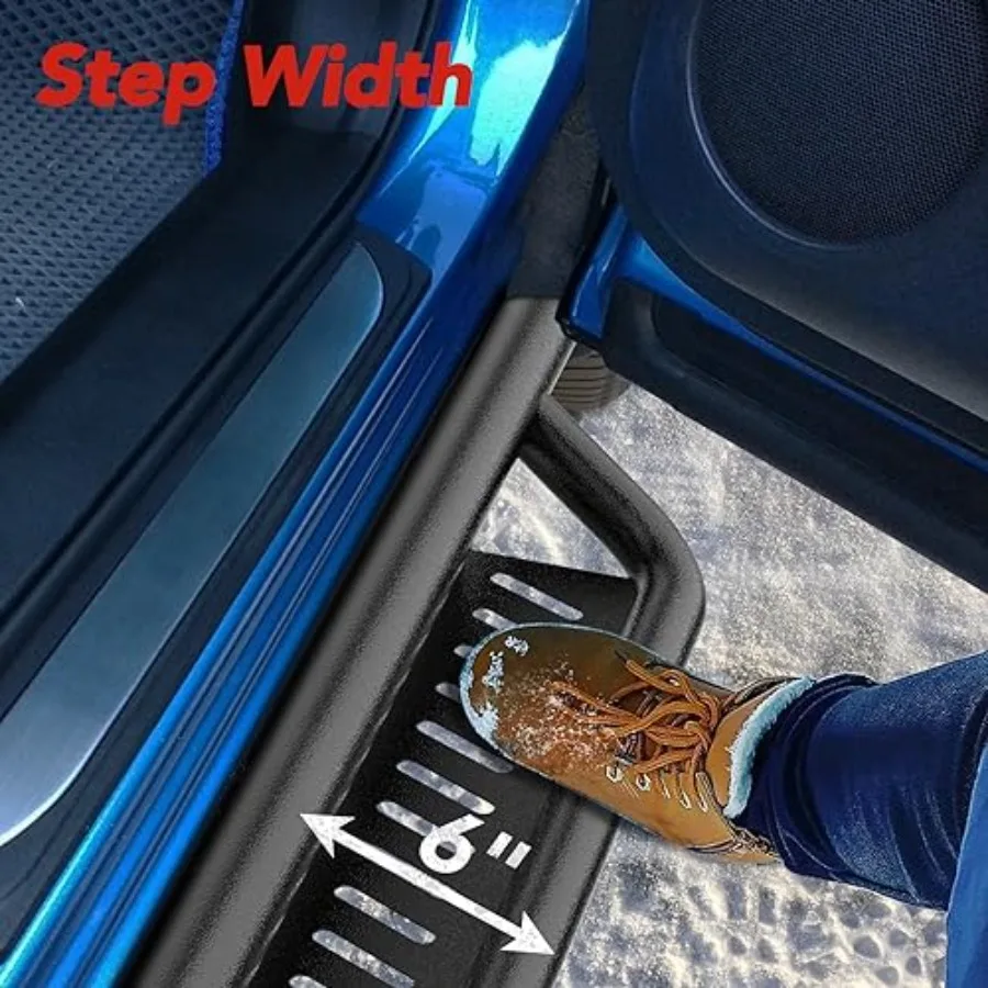 لوحات الجري 6 بوصة خطوات جانبية متوافقة مع 20072018 جيب رانجلر JK JKU غير محدود 2 باب أسود مطلي بالمسحوق الصلب Nerf