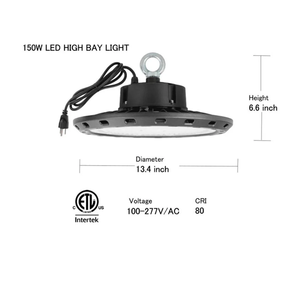 150W Industrial Led light Lighting UFO ufo IP65 led high bay Replacement for 600W HID HPS warehouse led light China manufacturer