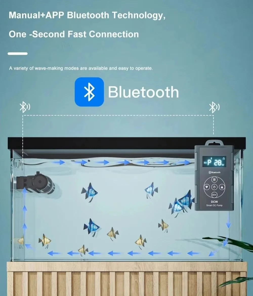 Bluetooth Cross Flow Pump Aquarium Circulating Flow Pump Variable Frequency Silent DC 110 - 240 Volt Water Pump
