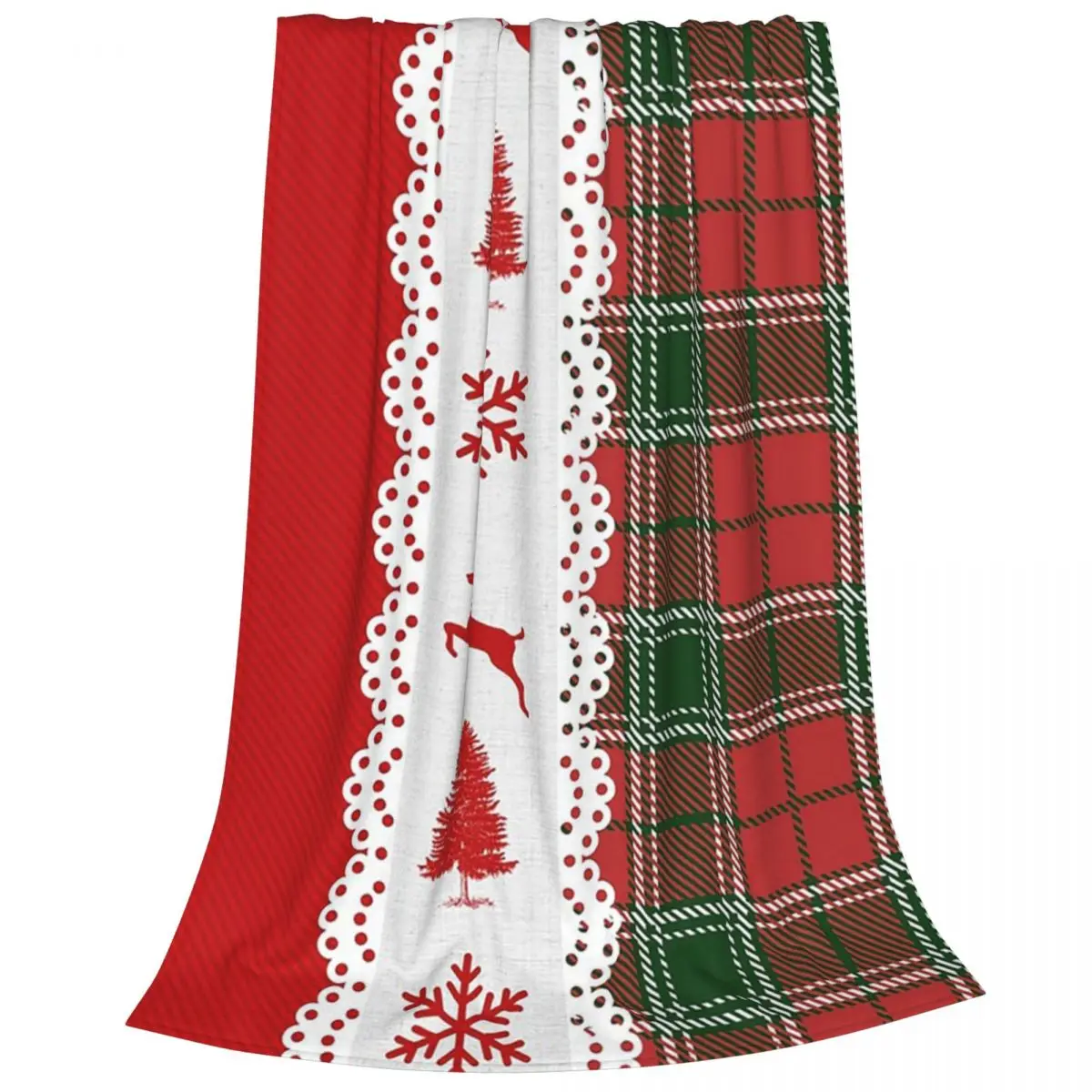 Christmas Red Reindeer And Pine Trees Blanket Flannel Sofa Throw Blankets For Couch Bedding Office Throws Bedspread Quilt