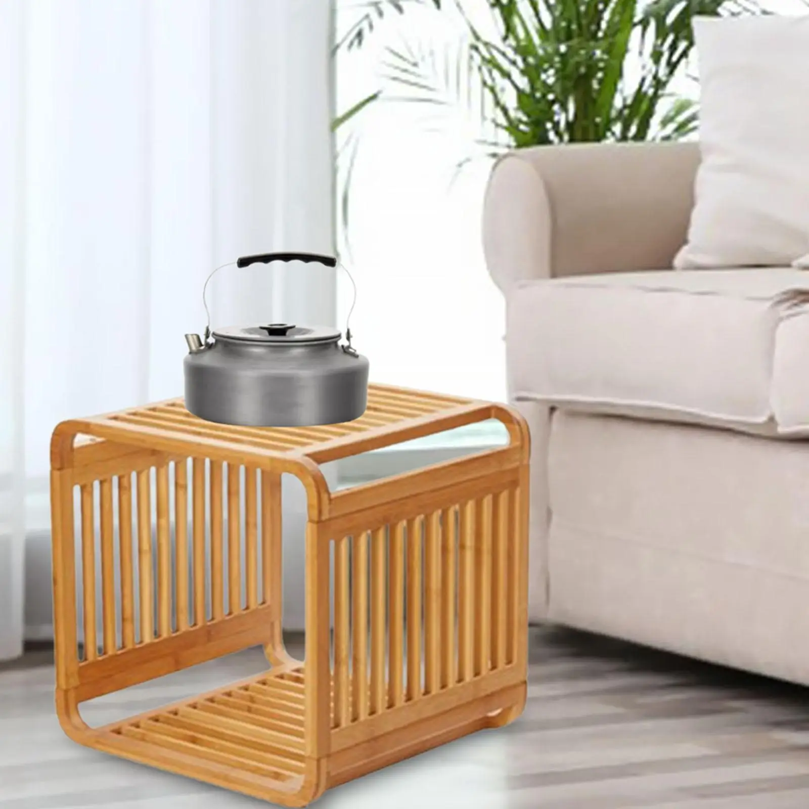 Wooden Plant Stand Modern Farmhouse Furniture Ornament Multifunction Flower Pot Holder for Balcony Office Living Room Home Decor