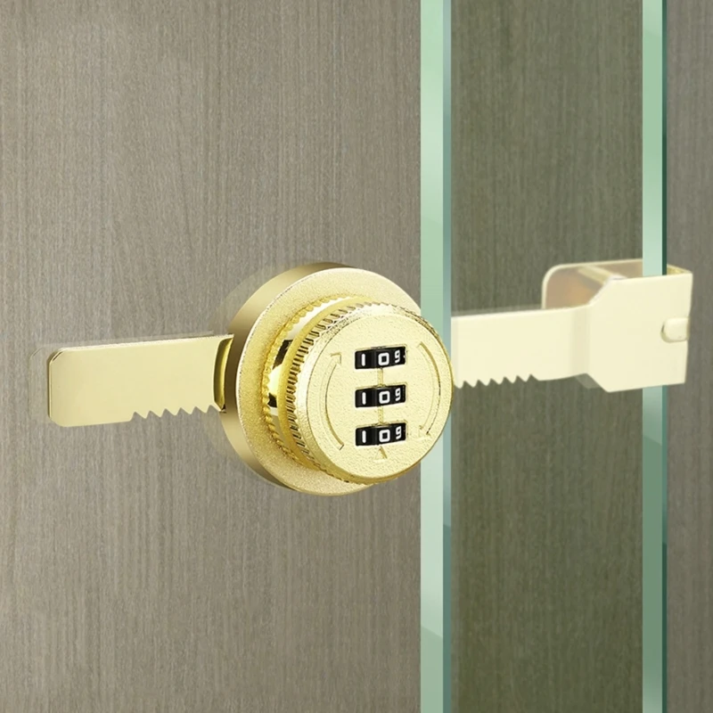 3Digit Combination Lock Mechanical Password Lock Sliding Glass Door Lock