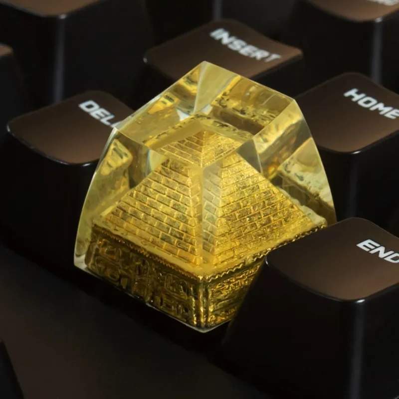 

Egyptian Pyramid Key Caps Resin Mechanical Keyboard Height MX Cross Hole Translucent Keycaps Creative Game Accessory Gift