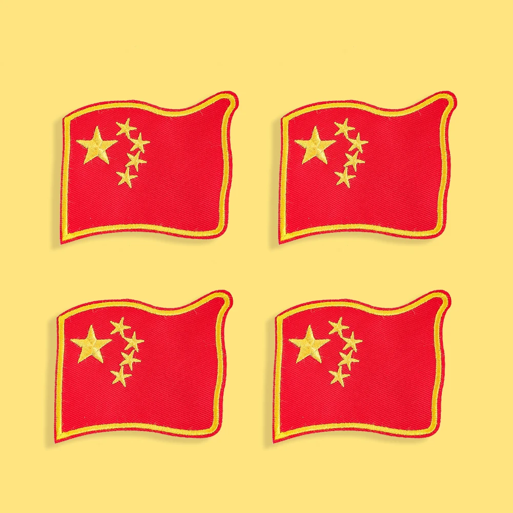 

Five-Star Red Flag Stickers Personality Embroidery Badges Iron on Patch for Suits Jackets Shirts Dresses DIY Decor Accessories