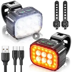 Upgraded Q6 Strobe Light Bike Light Front Lamp USB Rechargeable LED 1100mAh Bicycle Light Waterproof Headlight Bike Accessory