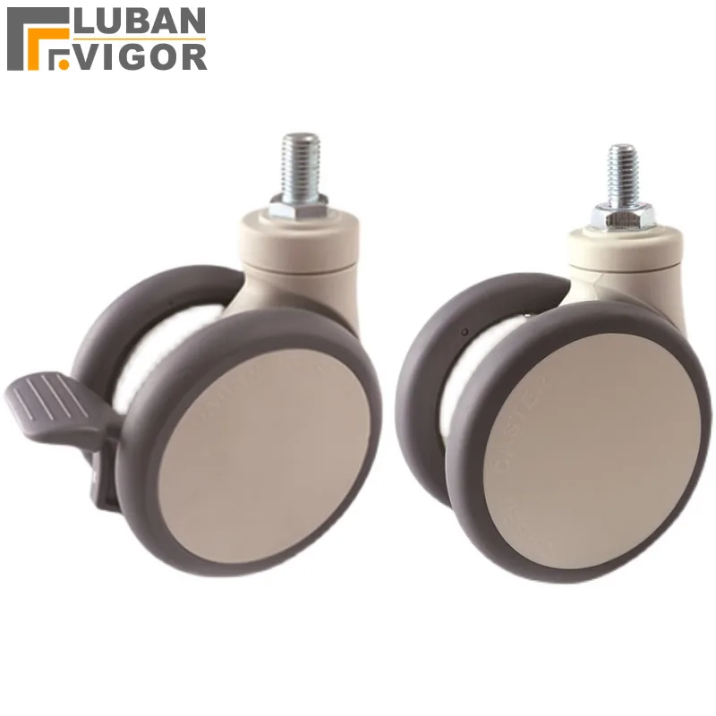 So good Medical Instrument casters whith double Wheels Super sound-off soft TPR wheel tread with bearings For Hospital trolley