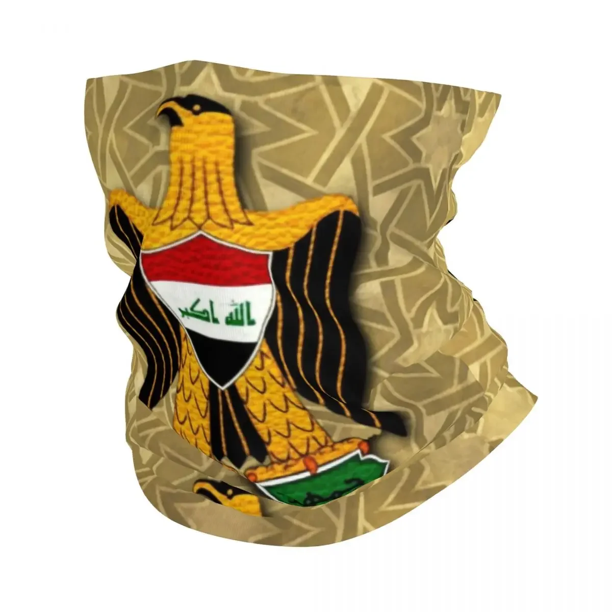 Iraq Eagle Flag Bandana Neck Warmer Women Men Winter Hiking Ski Scarf Gaiter Face Cover