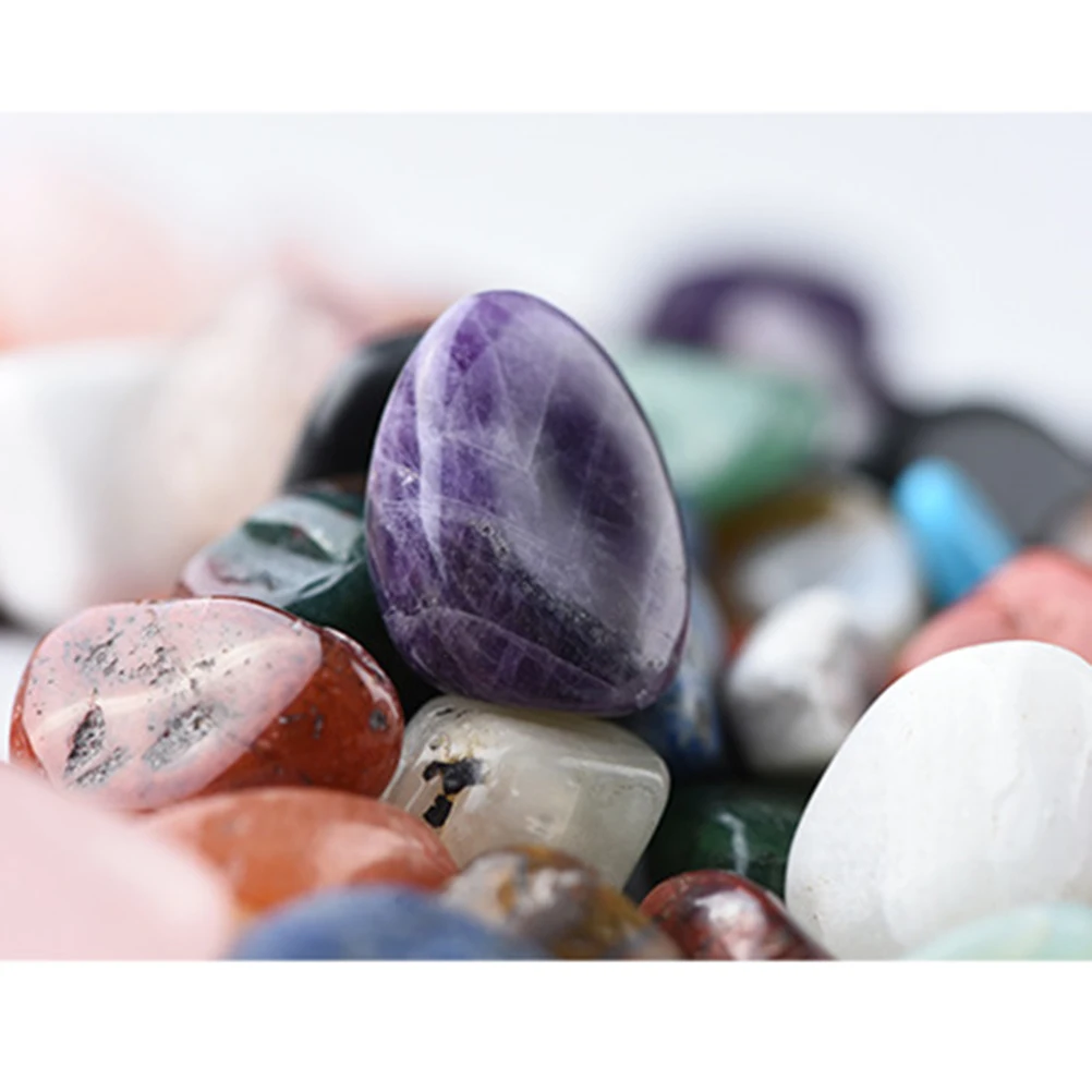 

20PCS Natural Ore Boxed Crafts Crystal Polished Stone Ornaments Tourist Souvenirs (Random Stone Size and Color)