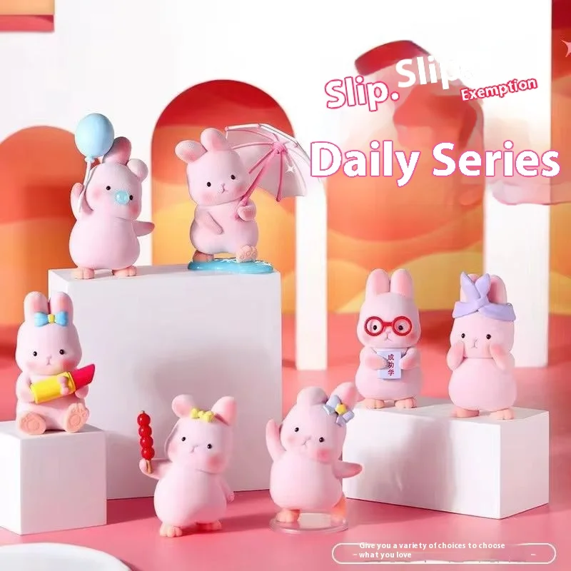 

Cute Yo Rabbit Daily Series Blind Box Cartoon Figure Flocking Toys Model Girl Room Ornament Collect Decoration Mystery Box Gift