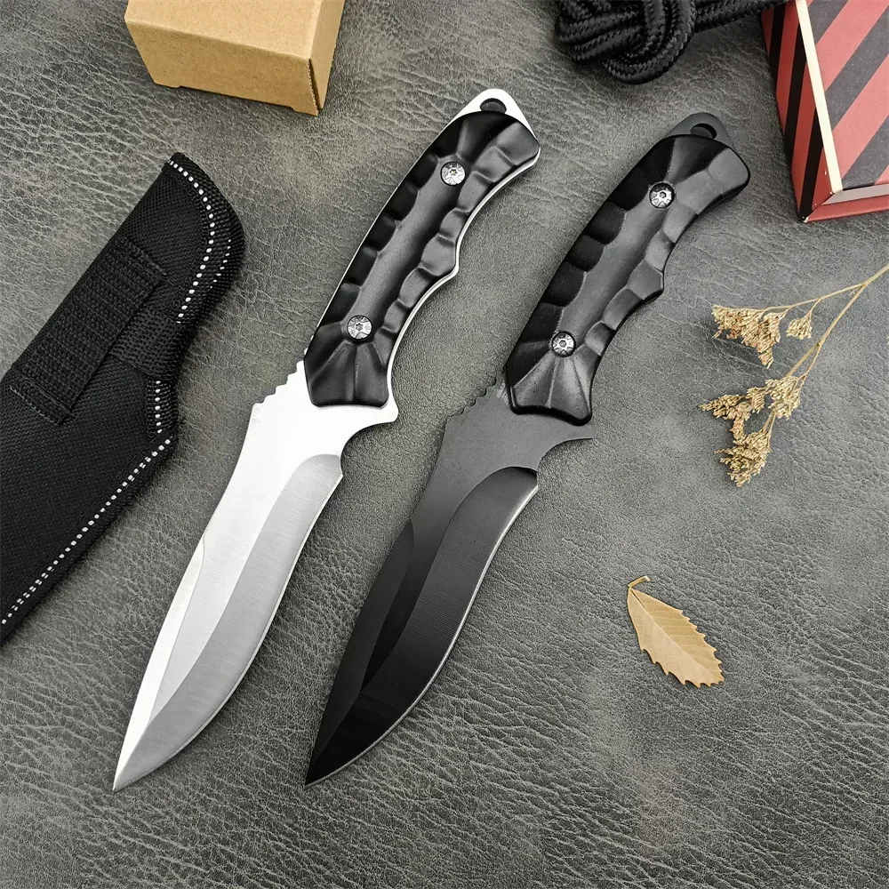 

Model K603 Hunting Fixed Blade Knife 5Cr13Mov Blade Aluminum Handle Rescue Survival Knives Jungle Tactical Tool with Sheath