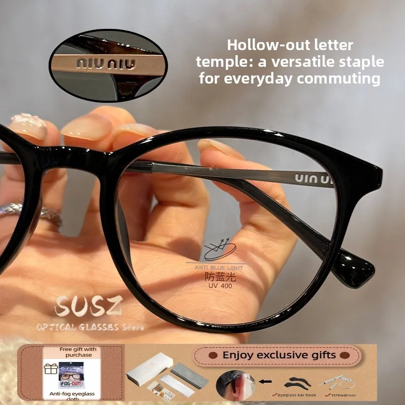 

SUSZ Reading Glasses Retro Ultralight Round Women's Reading Glasses Anti Blue Light Computer Glasses Myopia Prescription Progre