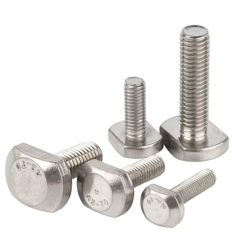 T-slotted Bolts 304 A2-70 Stainless Steel M5 M6 M8 M10 M12 T-type Pressure Plate Screws Slides T-rectangular Hammer Heads