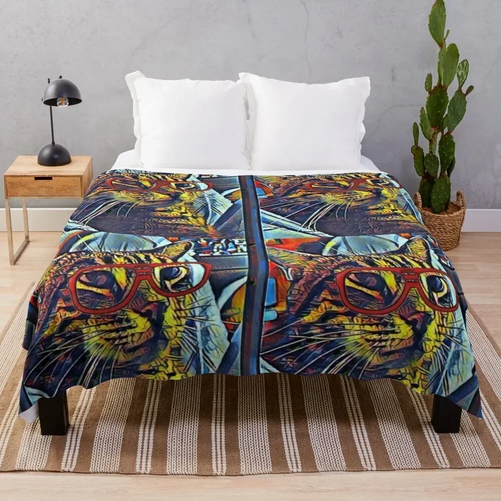 

Hipster Cat Throw Blanket Versatile Cozy Throw Blanket for All Occasions
