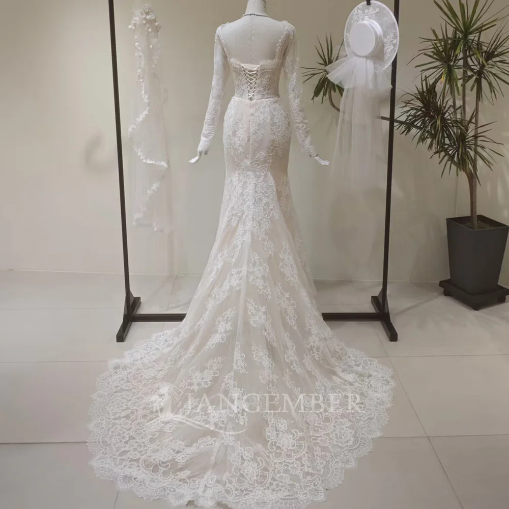 Princess Factory Wholesale Wedding Gown For Bride Organza Scoop Court Train Mermaid Backless Customized robe de mariée