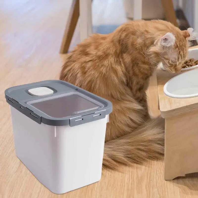 Pet Food Storage Container Pet Treat Rice Bin Dry Food Storage Moisture Proof Cat Puppy Food Bin With Locking Lid Pet Jars