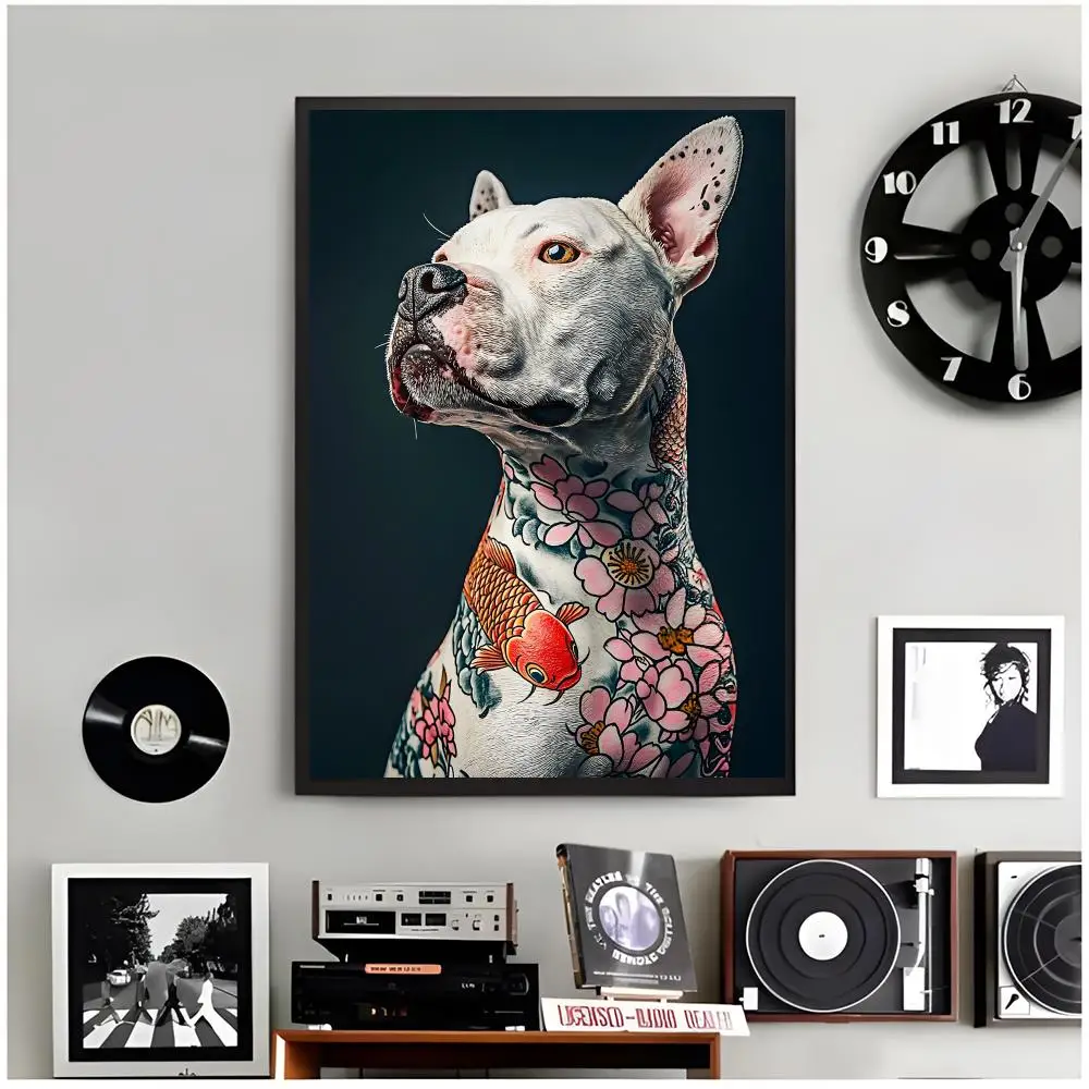 Cool Bold Tattoo D-Domineering Animal Tattoo Poster Modern Wall Art Home Decor Living Room Decorative Print Unframed