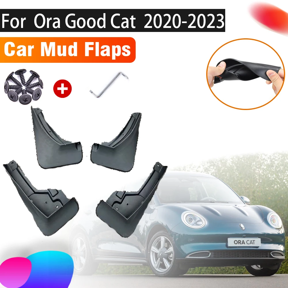

4 PCS Car Mud Flaps For Ora Good Cat Haomao Funky Cat 2020~2023 2022 Car Splash Guard Front Rear Mudguards Anti Dirty Mudflaps